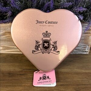 NEW Juicy Couture Pink Heart Tin w  3 Pc Complexion Set